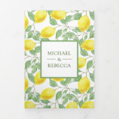 レモエレガントン果樹園の結婚写真 三つ折り招待状 (カバー)