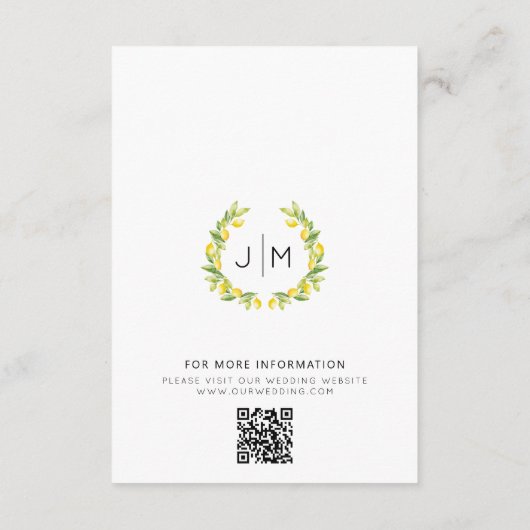 レモエレガントン植物体結婚の詳細カード エンクロージャーカード (裏面)