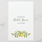 レモエレガントン水彩ブライダルシャワーアドバイスカード (裏面)