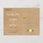 レモエレガントン素朴ズ日付の保存 案内ポストカード (裏面)