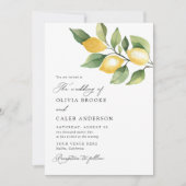 レモエレガントン結婚ボタニカル地中海のズ 招待状 (正面)