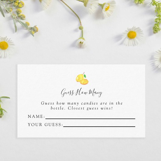 レモエレガントン赤ちゃんシャワーはいくつカード エンクロージャーカード