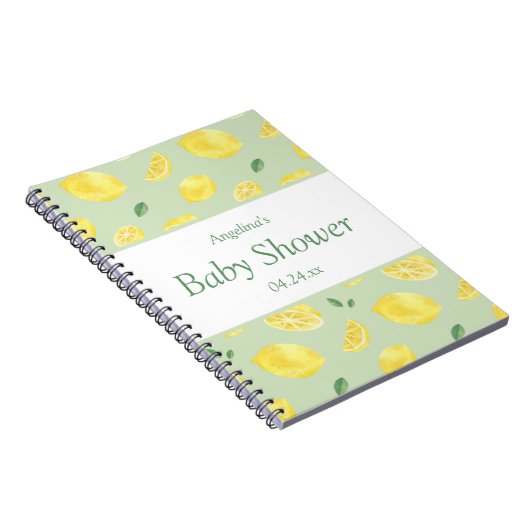 レモエレガントン赤ちゃんシャワーギフトリストノート ノートブック (右側)