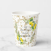 レモエレガントン金ゴールド幾何学的ブライダルシャワー紙C 紙コップ (裏面)