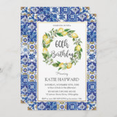 レモエレガントン60地中海のth誕生日パーティー 招待状 (正面/裏面)