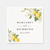 レモエレガント地中海のン結婚ズ スタンダードカクテルナプキン (正面)