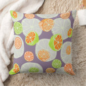 レモカラフルンパターンl紫とオレンジ クッション (ブランケット)