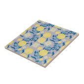 レモカラフルン薄紫色の植物模様 タイル (側面)