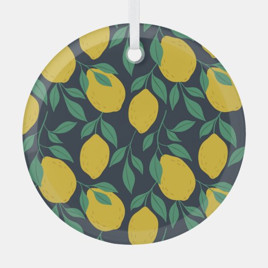 レモカラフルン：手描きの振動。 ガラスオーナメント (正面)