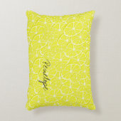 レモクールンスライスパターン署名あなたの名前を追加 アクセントクッション (正面(垂直))