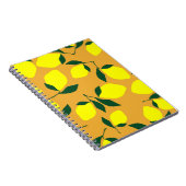 レモシンプルン柄、オレンジ色の背景。 ノートブック (右側)