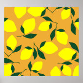 レモシンプルン柄、オレンジ色の背景。 ポスター (正面)