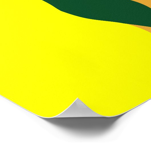 レモシンプルン柄、オレンジ色の背景。 ポスター (角)