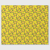 レモシンプルン柄、オレンジ色の背景。 ラッピングペーパー (フラット)