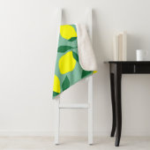 レモシンプルン、緑の背景プリント。 シェルパブランケット (インサイチュ)