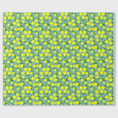 レモシンプルン、緑の背景プリント。 ラッピングペーパー (フラット)