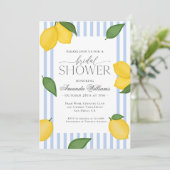 レモストライプのンイタリアン地中海のブライダルシャワー 招待状 (スタンド正面)