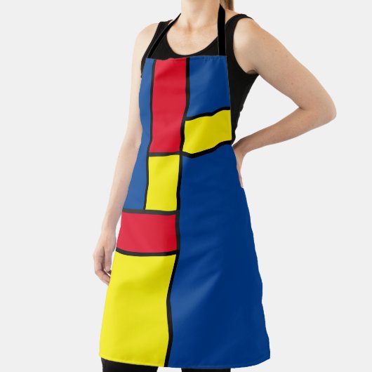 レモダンッドイエロー&ブルーインスパイアバイデスティルアート エプロン (インサイチュ)
