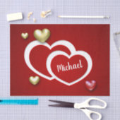 レモダンッド金ゴールドバレンタインデーハート 薄葉紙 (クラフト)