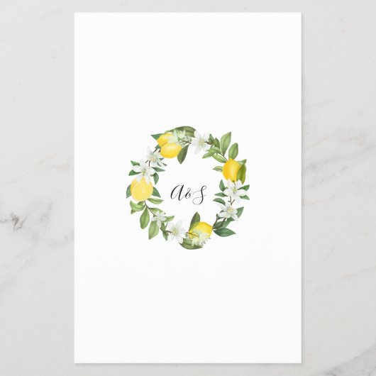 レモニーを見つけるゲストブライダルシャワーゲームカード チラシ (裏面)