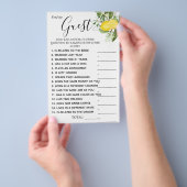 レモニーを見つけるゲストブライダルシャワーゲームカード チラシ (ハンドル)