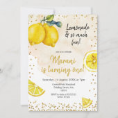 レモネードとそんなに多くのおもしろい誕生日招待 招待状 (正面)