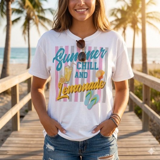 レモネードと夏の涼しげTシャツ Tシャツ