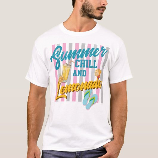 レモネードと夏の涼しげTシャツ Tシャツ (正面)