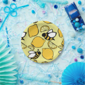 レモネードのための蜂とレモン ペーパープレート (パーティー)