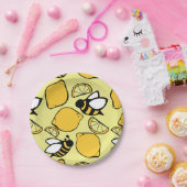 レモネードのための蜂とレモン ペーパープレート (パーティー)