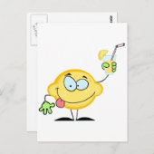 レモネードのグラスを持つレモン ポストカード (正面/裏面)