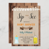 レモネードのシャワーのパーティの招待状をすすり、見て下さい 招待状 (正面/裏面)