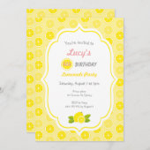 レモネードのパーティの招待状 招待状 (正面/裏面)