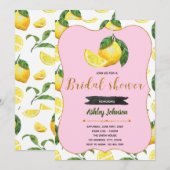 レモネードのピンクシャワーの招待 招待状 (正面/裏面)