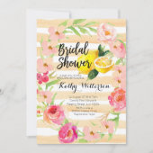 レモネードのブライダルシャワーの招待の水彩画 招待状 (正面)