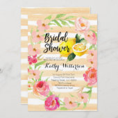 レモネードのブライダルシャワーの招待の水彩画 招待状 (正面/裏面)