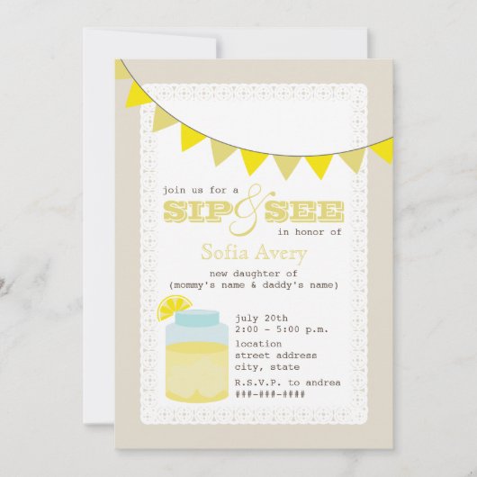 レモネードの試飲&ご対面招待状 招待状 (正面)