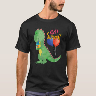 レモネードの軽食を持つ小さな甘い恐竜 Tシャツ