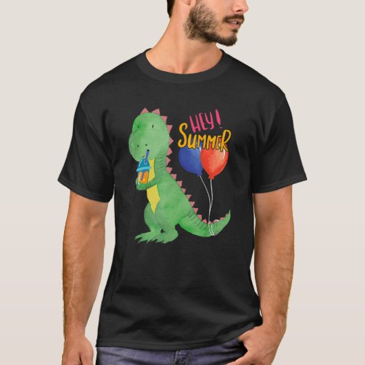 レモネードの軽食を持つ小さな甘い恐竜 Tシャツ (正面)