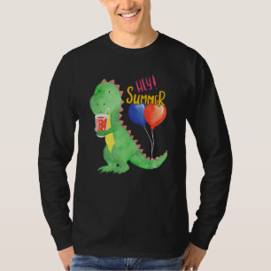 レモネードの軽食を持つ小さな甘い恐竜 Tシャツ