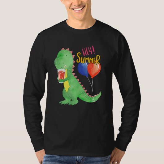 レモネードの軽食を持つ小さな甘い恐竜 Tシャツ (正面)