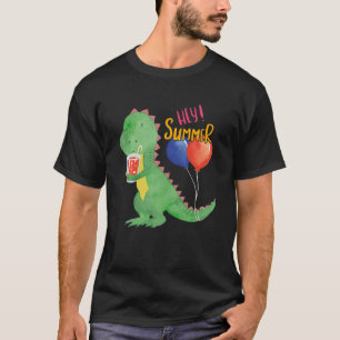 レモネードの軽食を持つ小さな甘い恐竜 Tシャツ