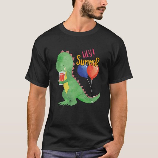 レモネードの軽食を持つ小さな甘い恐竜 Tシャツ (正面)