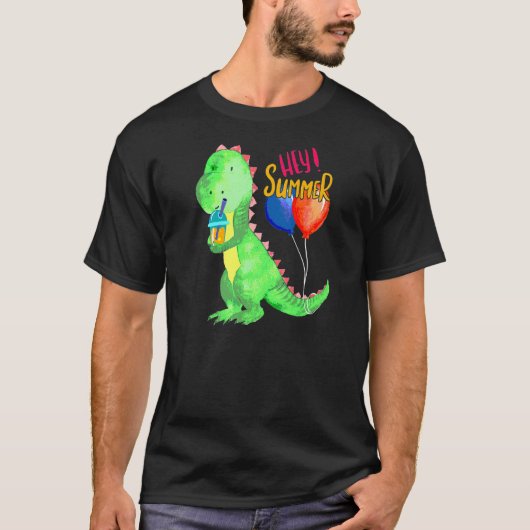 レモネードの軽食を持つ小さな甘い恐竜 Tシャツ (正面)