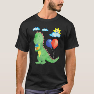 レモネードの軽食を持つ小さな甘い恐竜 Tシャツ