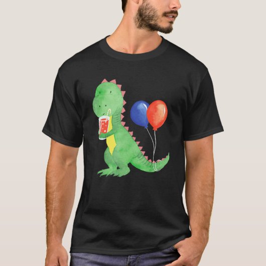 レモネードの軽食を持つ小さな甘い恐竜 Tシャツ (正面)