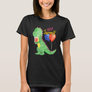 レモネードの軽食を持つ小さな甘い恐竜 Tシャツ