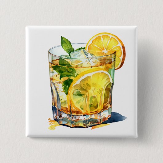 レモネードカクテルドリンク 缶バッジ (正面)