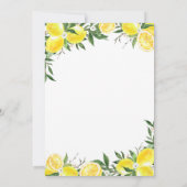 レモネードグリーンリー金ゴールドメインスクイーズブライダルシャワー 招待状 (裏面)