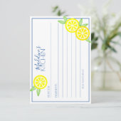 レモネードサマーシトラスブライダルシャワーレシピ  エンクロージャーカード (スタンド正面)